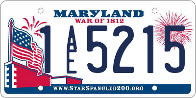MD license plate 1AE5215
