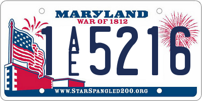 MD license plate 1AE5216