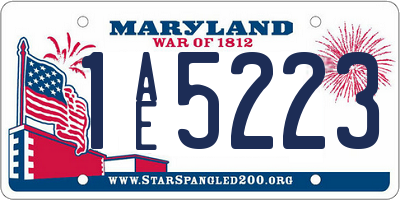 MD license plate 1AE5223