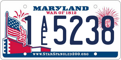 MD license plate 1AE5238