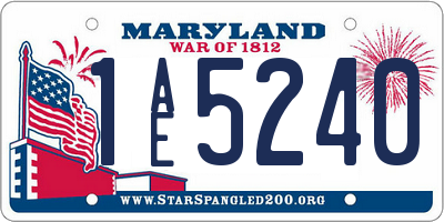 MD license plate 1AE5240