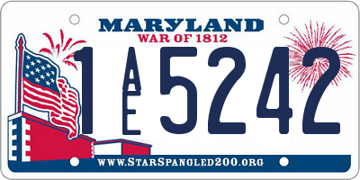 MD license plate 1AE5242