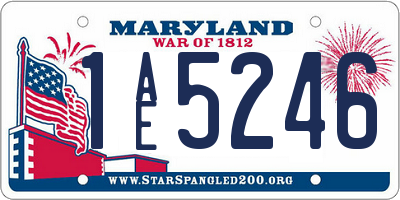 MD license plate 1AE5246