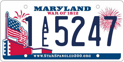 MD license plate 1AE5247