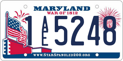 MD license plate 1AE5248