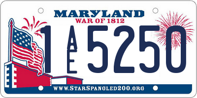 MD license plate 1AE5250