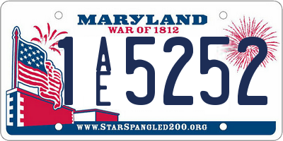 MD license plate 1AE5252
