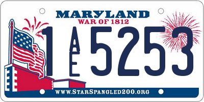 MD license plate 1AE5253