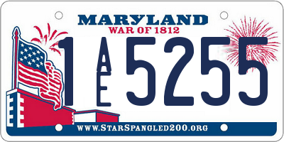 MD license plate 1AE5255
