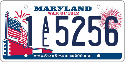 MD license plate 1AE5256