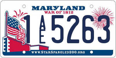 MD license plate 1AE5263