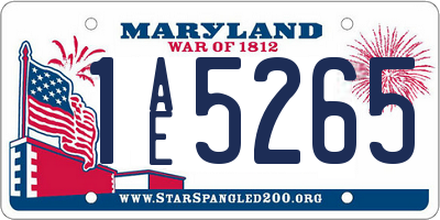 MD license plate 1AE5265