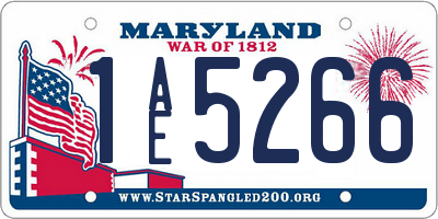 MD license plate 1AE5266