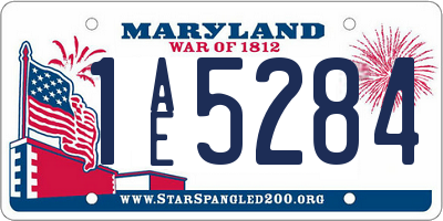 MD license plate 1AE5284