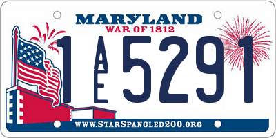MD license plate 1AE5291