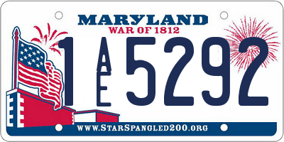 MD license plate 1AE5292