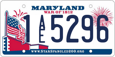 MD license plate 1AE5296