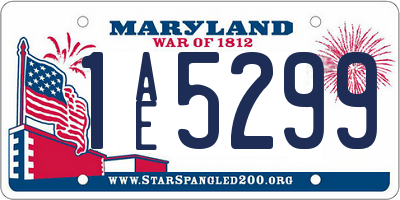 MD license plate 1AE5299