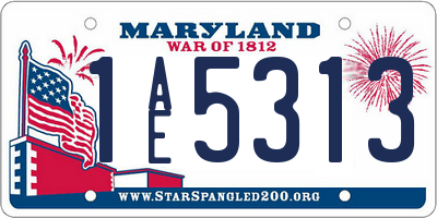 MD license plate 1AE5313