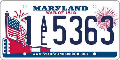 MD license plate 1AE5363