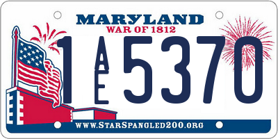 MD license plate 1AE5370