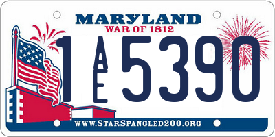 MD license plate 1AE5390
