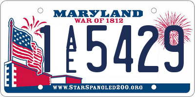 MD license plate 1AE5429