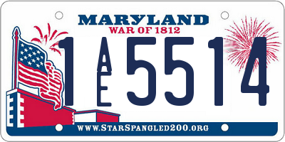 MD license plate 1AE5514