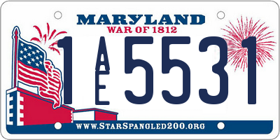 MD license plate 1AE5531