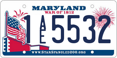 MD license plate 1AE5532