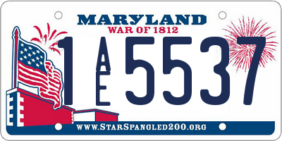 MD license plate 1AE5537