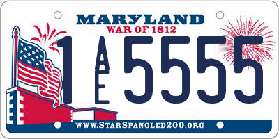 MD license plate 1AE5555