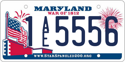 MD license plate 1AE5556