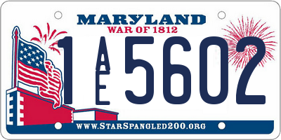 MD license plate 1AE5602