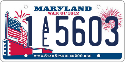 MD license plate 1AE5603