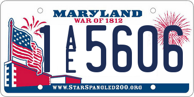 MD license plate 1AE5606