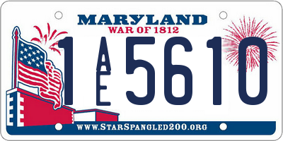 MD license plate 1AE5610