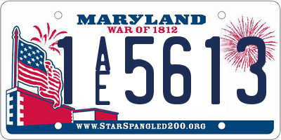 MD license plate 1AE5613