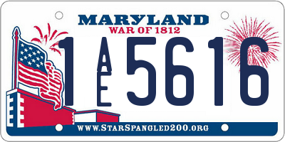 MD license plate 1AE5616