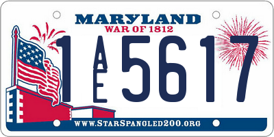 MD license plate 1AE5617