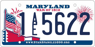 MD license plate 1AE5622