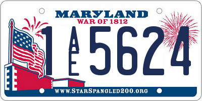 MD license plate 1AE5624