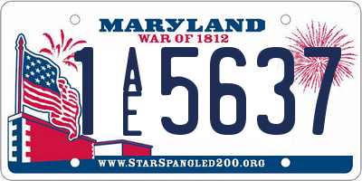 MD license plate 1AE5637