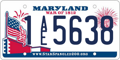 MD license plate 1AE5638