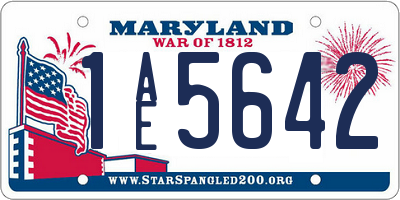 MD license plate 1AE5642