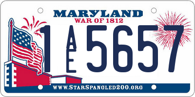 MD license plate 1AE5657