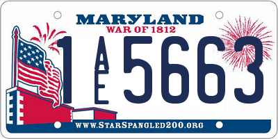 MD license plate 1AE5663