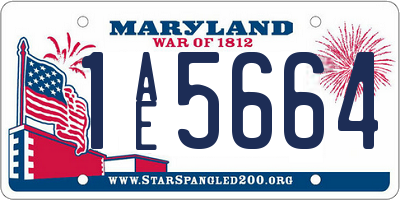 MD license plate 1AE5664