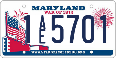 MD license plate 1AE5701