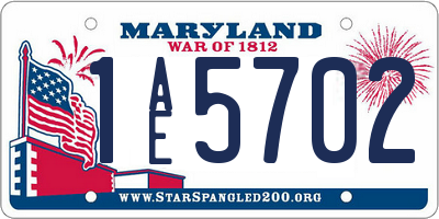 MD license plate 1AE5702